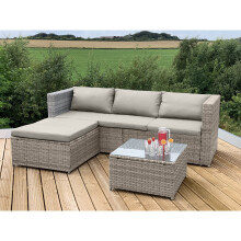 (Brown) Victoria Rattan Garden Furniture Lounge Set
