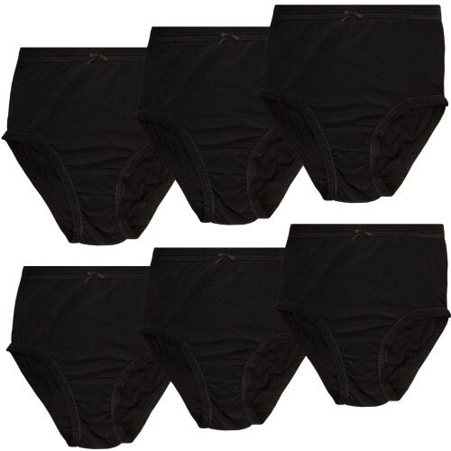 (Black, M) 3 Pack Ladies Knickers Full Briefs Size M-3XL 1