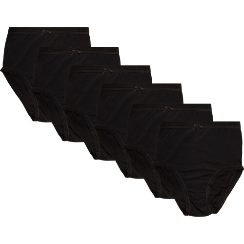 (Black, M) 3 Pack Ladies Knickers Full Briefs Size M-3XL