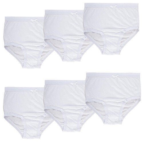 (White, M) 3 Pack Ladies Knickers Full Briefs Size M-3XL 1
