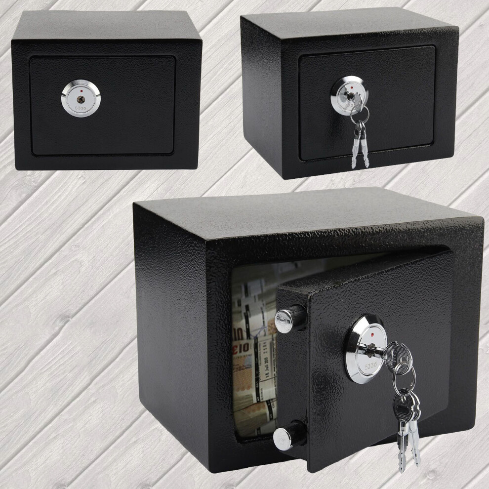 BLACK KEY SMALL FIREPROOF DIGITAL SAFE SECURITY HOME OFFICE MONEY