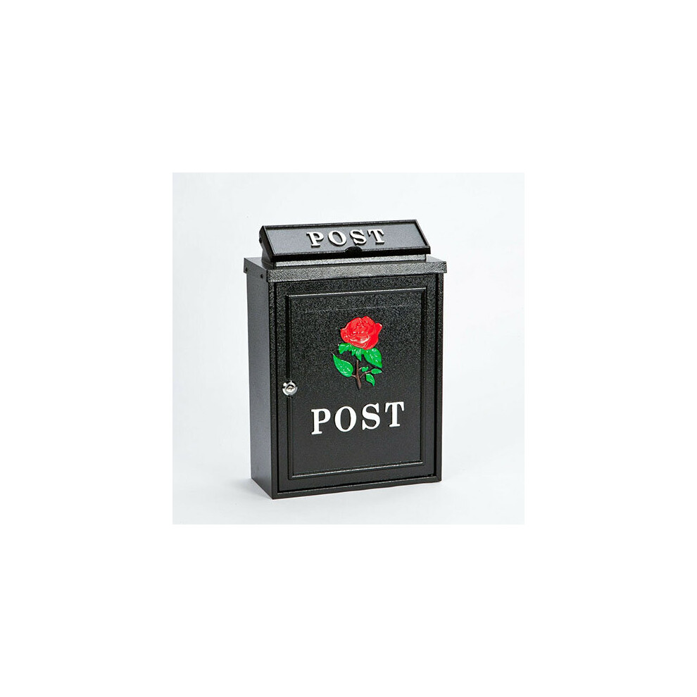 Dwd (Red) Vintage Decor Post Mail Letter Box With Rose Red