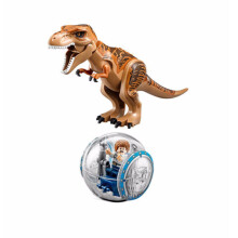 (Brun) Jouet de construction Jurassic World – Tyrannosaure à assembler
