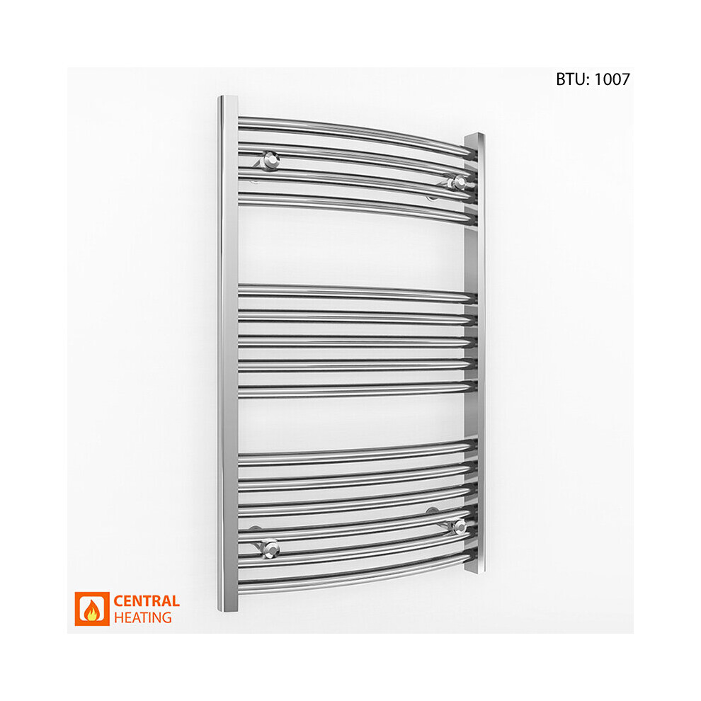 (600 X 800Mm (Btu: 1007)) Curved Chrome Bathroom Designer Towel Radiator 7427268762892
