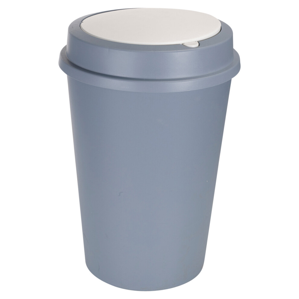 (47L, Blue) Round Plastic Bin Recycling Dustbin Recycle Waste Two Way Lid