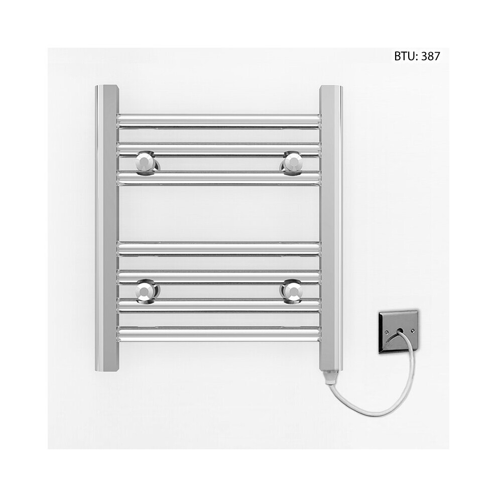 (400 x 400mm (BTU: 387)) Chrome Electric Bathroom Towel Rail Radiator