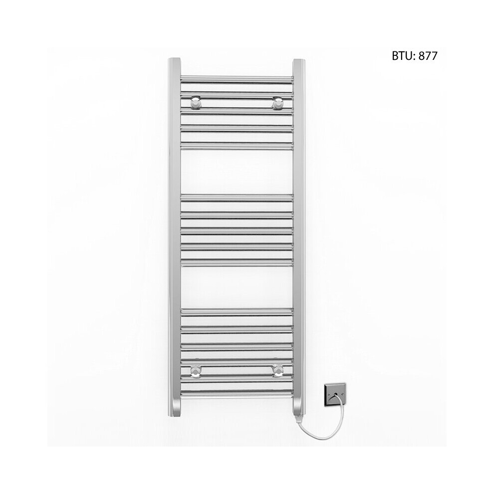 (400 x 900mm (BTU: 877)) Chrome Electric Bathroom Towel Rail Radiator