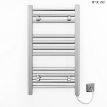 (400 x 600mm (BTU: 592)) Chrome Electric Bathroom Towel Rail Radiator