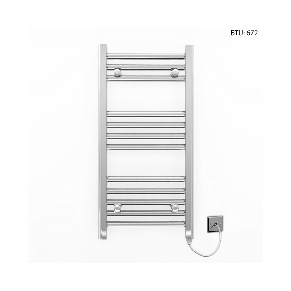 (400 X 700Mm (Btu: 672)) Chrome Electric Bathroom Towel Rail Radiator 7427268763226