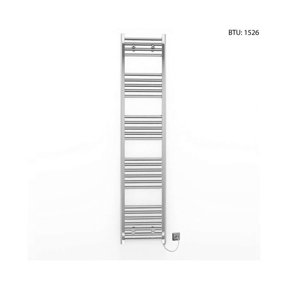 (400 X 1600Mm (Btu: 1,526)) Chrome Electric Bathroom Towel Rail Radiator 7427268763288