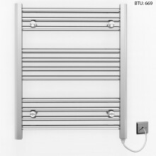(500 x 600mm (BTU: 669)) Chrome Electric Bathroom Towel Rail Radiator