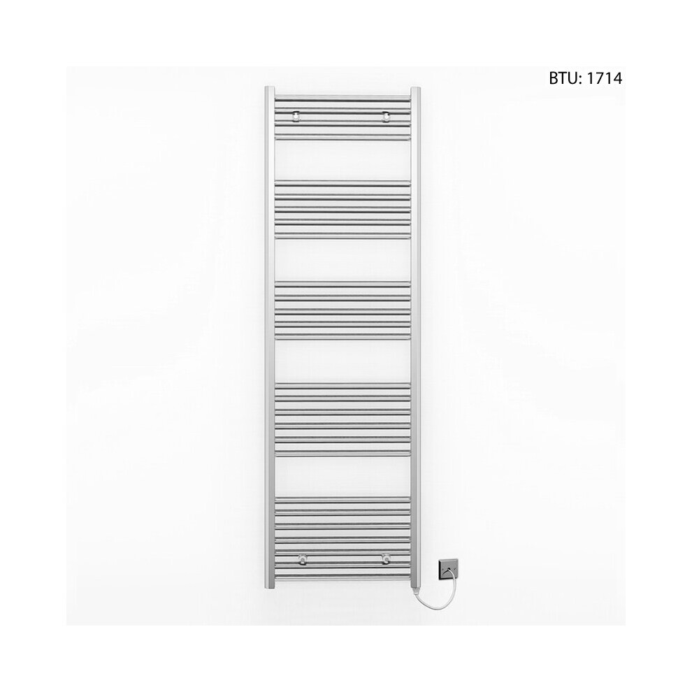 (500 X 1600Mm (Btu: 1,714)) Chrome Electric Bathroom Towel Rail Radiator 7427268763509