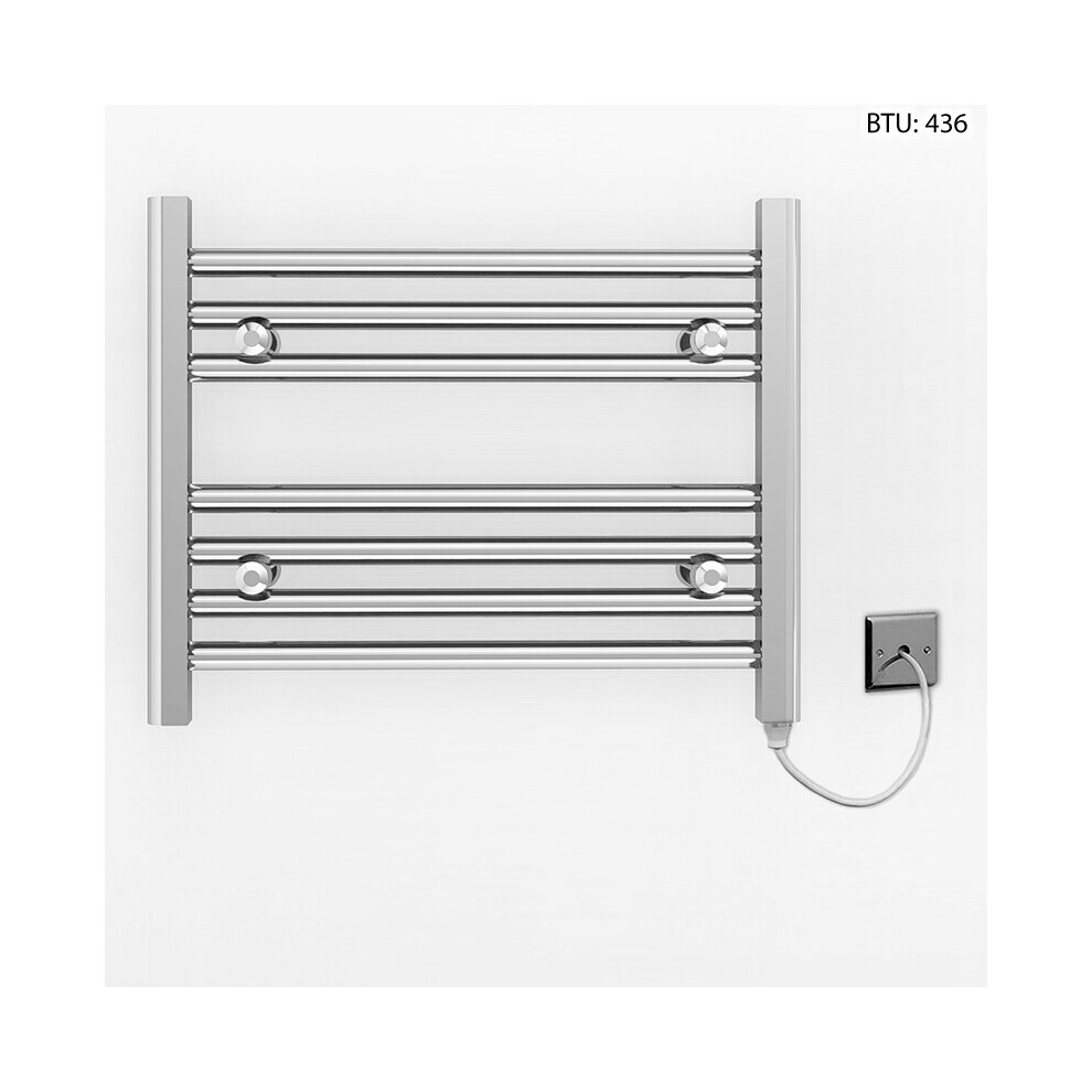 (500 X 400Mm (Btu: 436)) Chrome Electric Bathroom Towel Rail Radiator 7427268763424