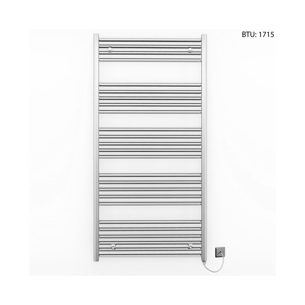 (600 X 1400Mm (Btu: 1,715)) Chrome Electric Bathroom Towel Rail Radiator 7427268763653