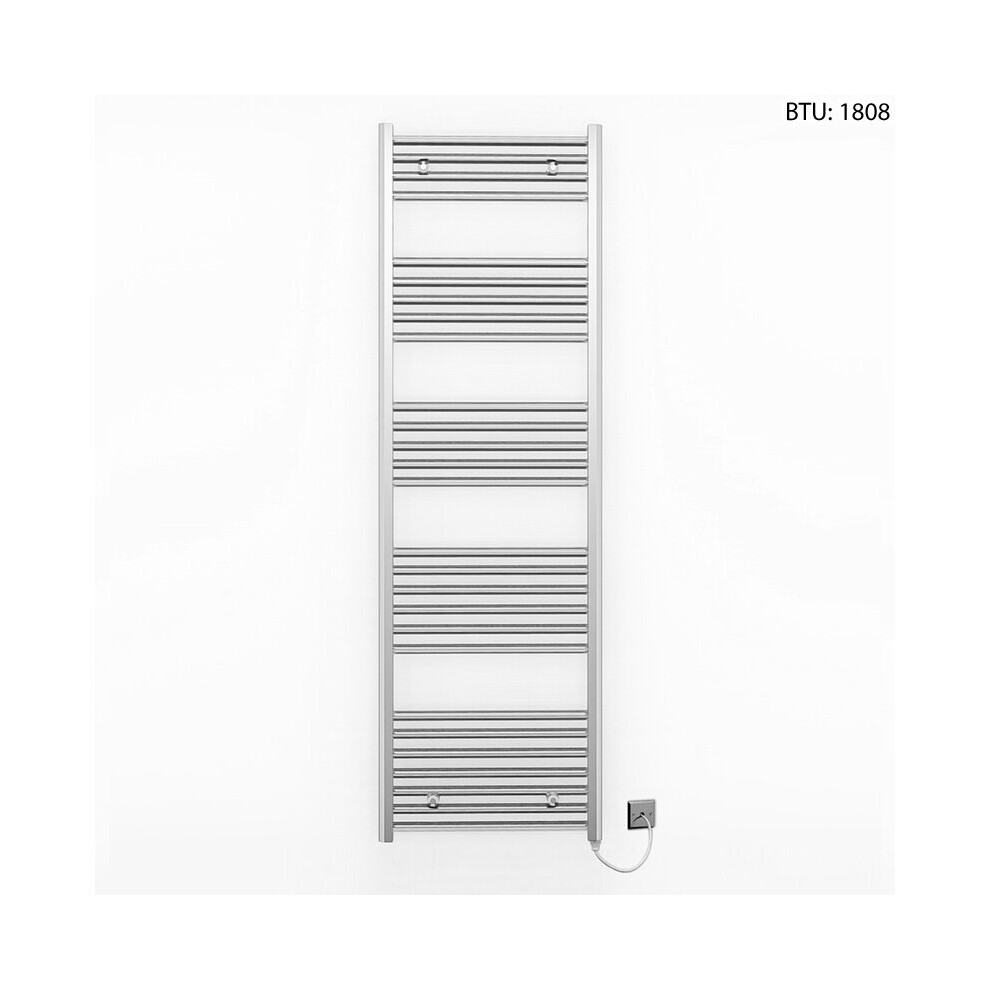 (550 X 1600Mm (Btu: 1,808)) Chrome Electric Bathroom Towel Rail Radiator 7427268763585