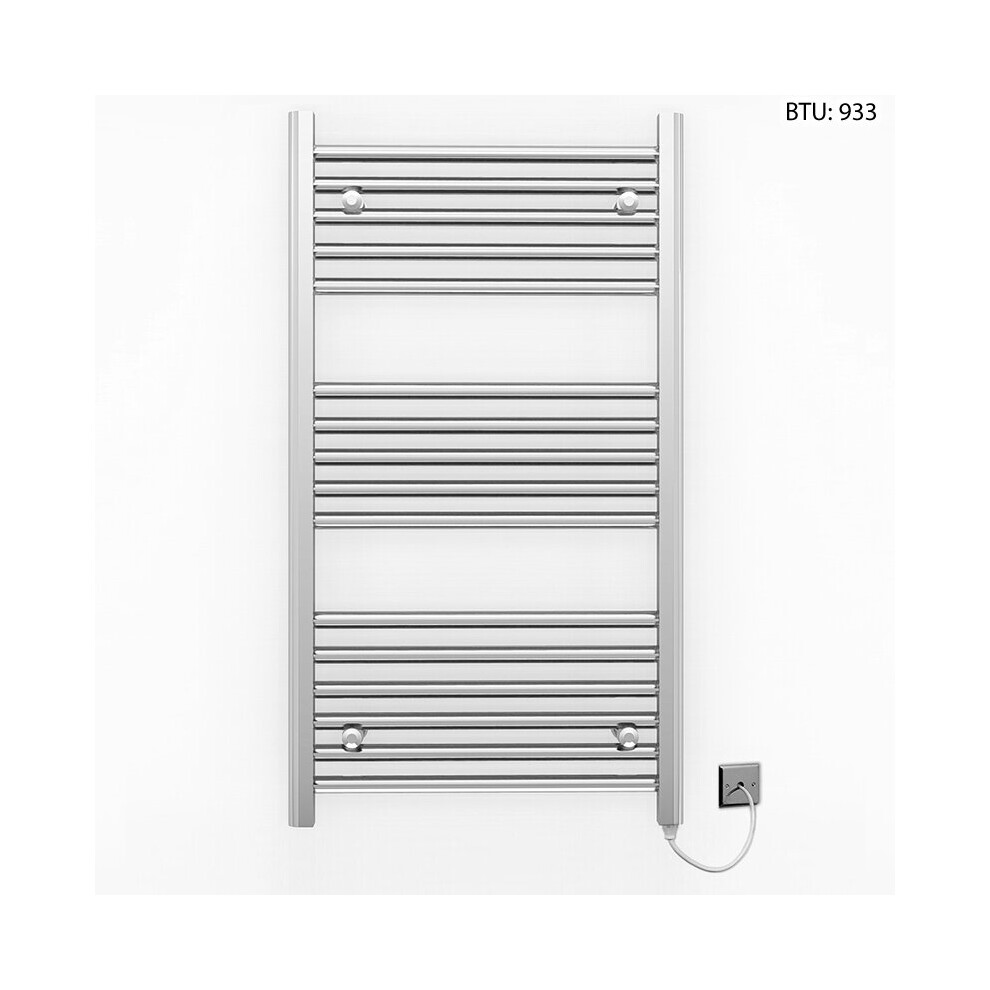 (450 X 900Mm (Btu: 933)) Chrome Electric Bathroom Towel Rail Radiator 7427268763356