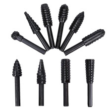 10Pcs 6mm Shank Rotary Burr Set High Carbon Steel Black Woodworking Tool