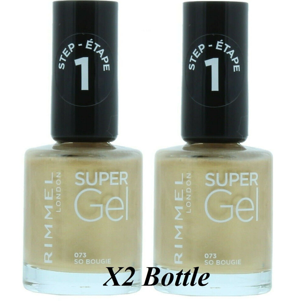 X2 Rimmel Super Gel Nail Paint 12ml Bottle - Bougie 073