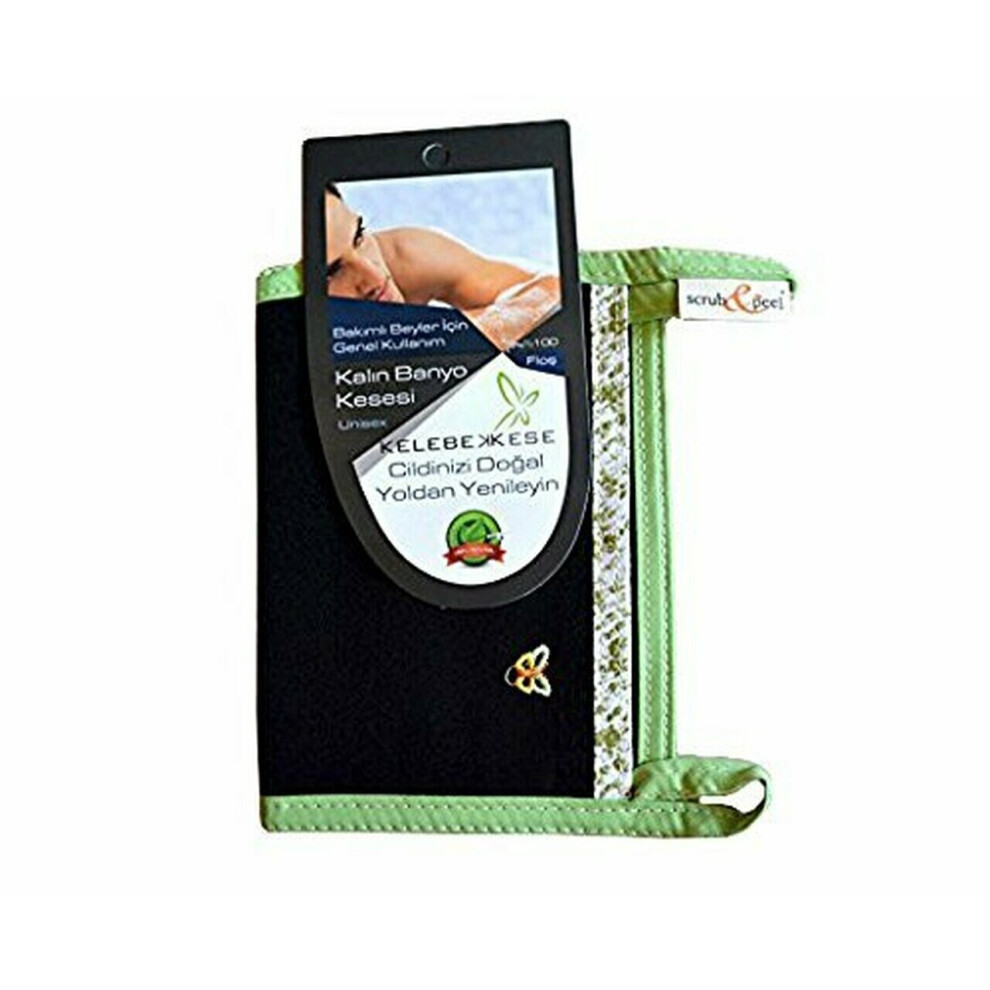 Kelebek Black Turkish Hammam Bath Glove