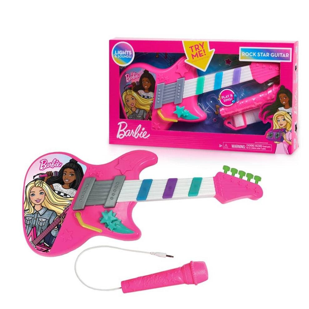 JP Barbie Pink Electronic Rock Star Guitar With Lights And Sounds