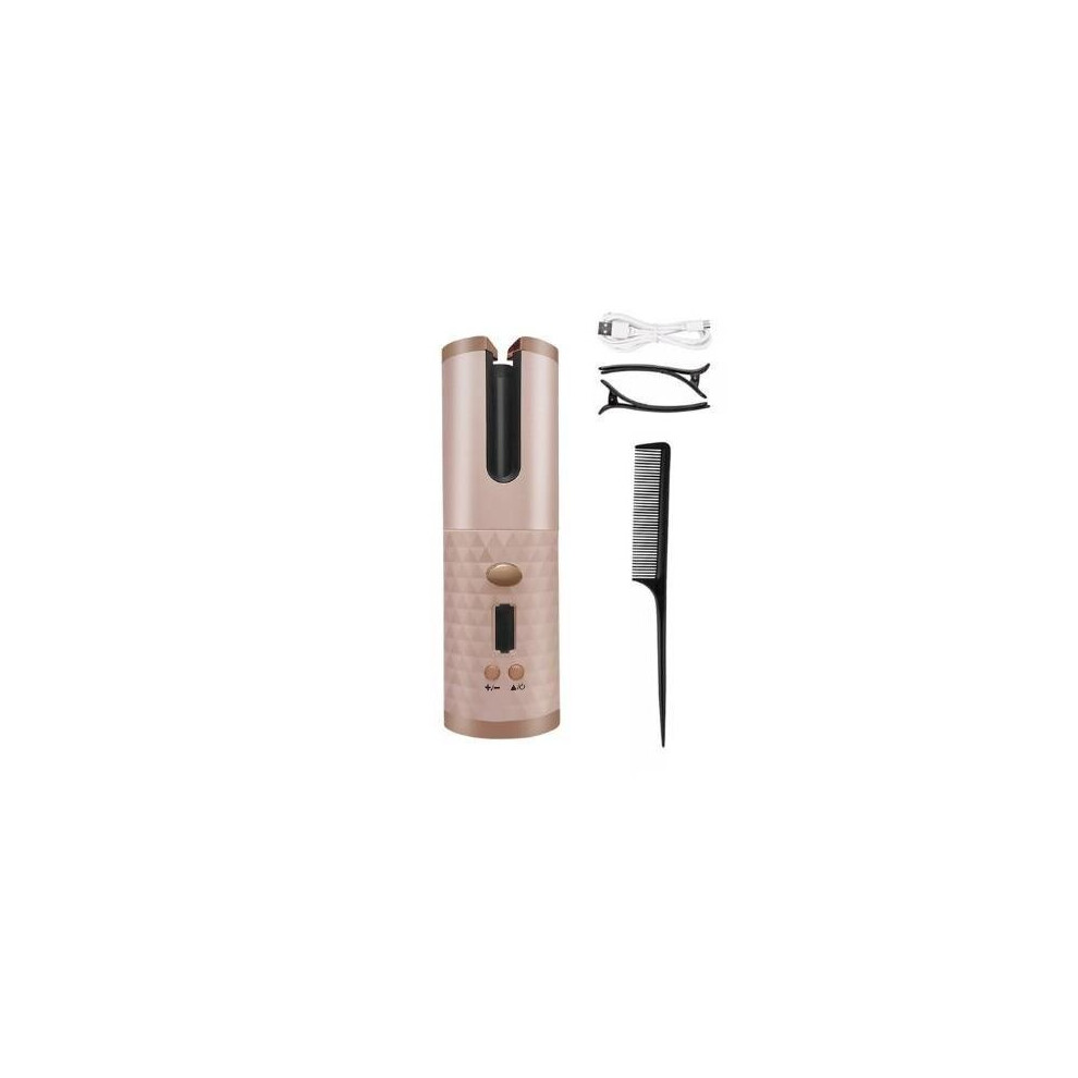 Gold (Rose ) Cordless Automatic Hair Curler, Auto Rotating Curling For Curly Machine Or Waves Hair