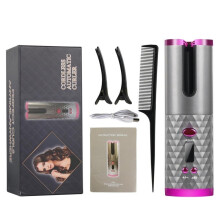 (gray) Cordless Hair Curler Ceramic Curly Rotating Curling Iron Curls