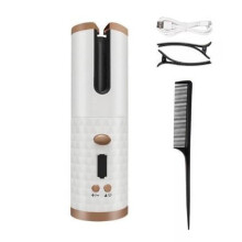(White) Cordless Automatic Hair Curler, Auto Rotating Curling For Curly Machine Or Waves Hair