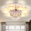 Living And Home Crystal LED Ceiling Lights Chandelier Colour Changing with Rmote Control 3