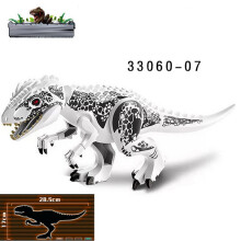 ( Tyrannosaure Blanc-07 ) Indominus Rex - Figure de dinosaure et jeu de construction par blocs