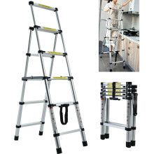 (5 Steps) Step Ladder Aluminium Folding Portable Anti-Slip Safety Telescopic Stepladder