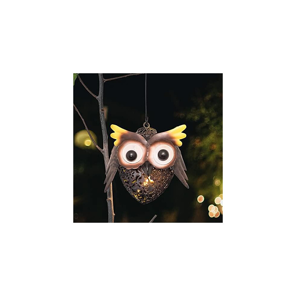Globrite Solar Lantern Lights Outdoor Hanging Owl Vintage Metal Garden Lantern Led Solar Hanging Lantern Outdoor For Garden Yard Lawn Patio Courtyard