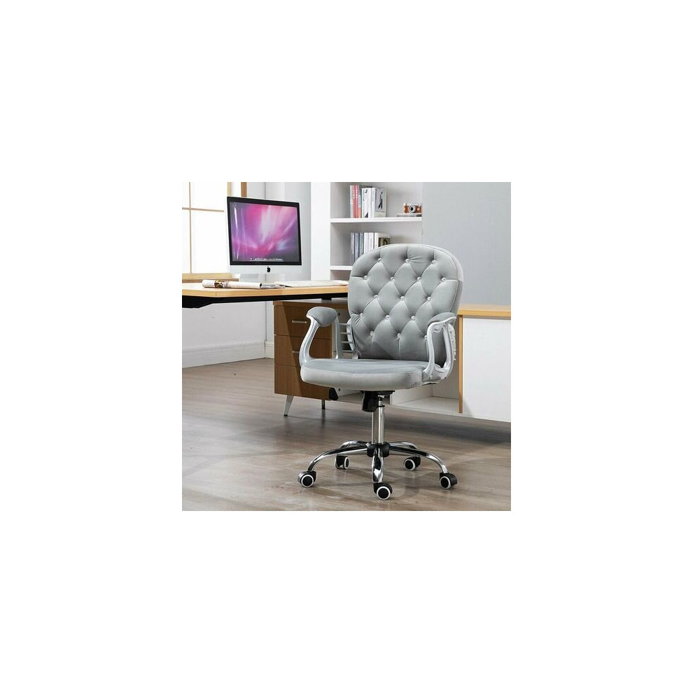 Velvet Gas Lift Swivel Study Computer Office Chair-image-OPC-P6DSSH8-NEW