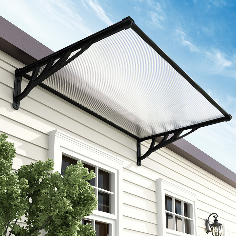 (L120*W90*H28) Black Straight Door Canopy Awning Shade Shelter