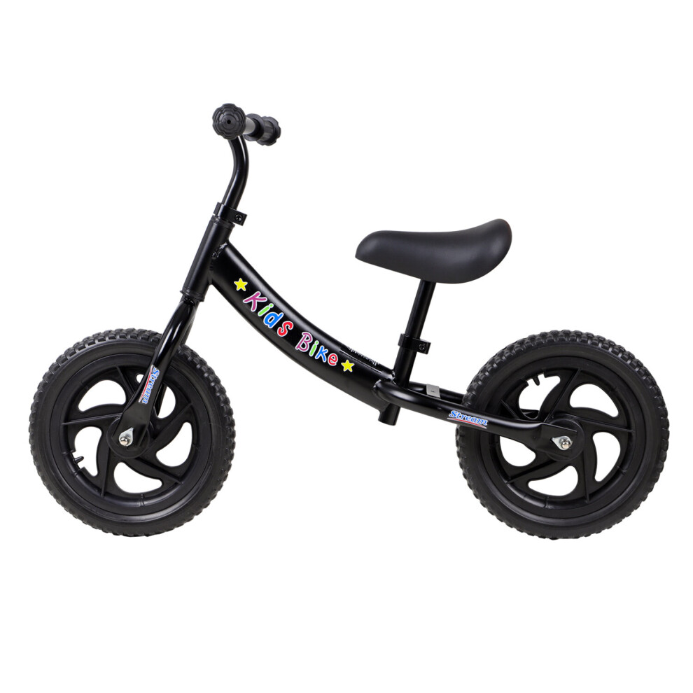 (Black) Balance Bike 12" for Kids and Toddlers 2 to 6