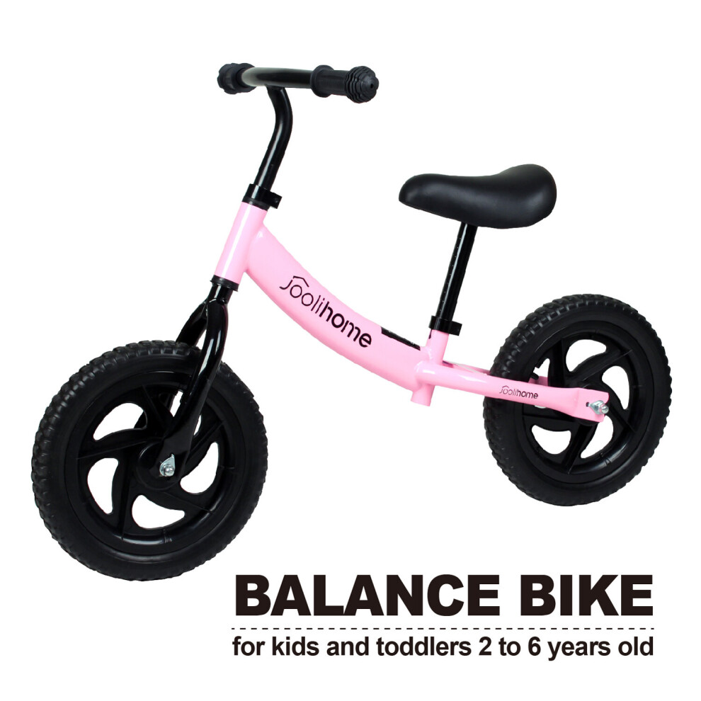 (Pink) Balance Bike 12" for 2-6 years old Boys and Girls