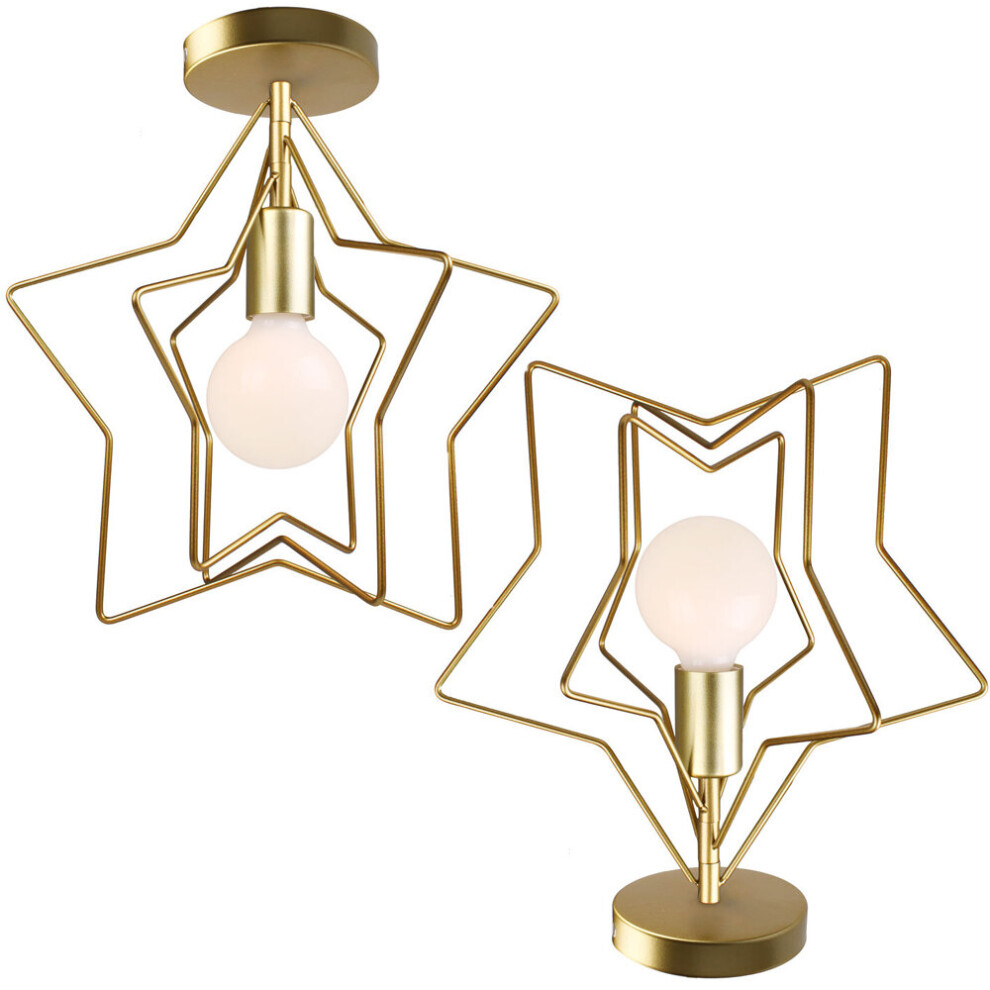 Modern Creative Rotatable Wall Light Stars Shape Chandelier Postmodern Nordic Ceiling Light for Office Bar Living Room Cafe Gold2 Pack