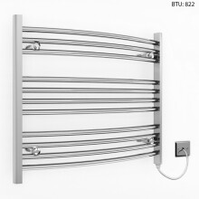 (700 x 600mm (BTU: 822)) Curved Chrome Electric Towel Rail Radiator