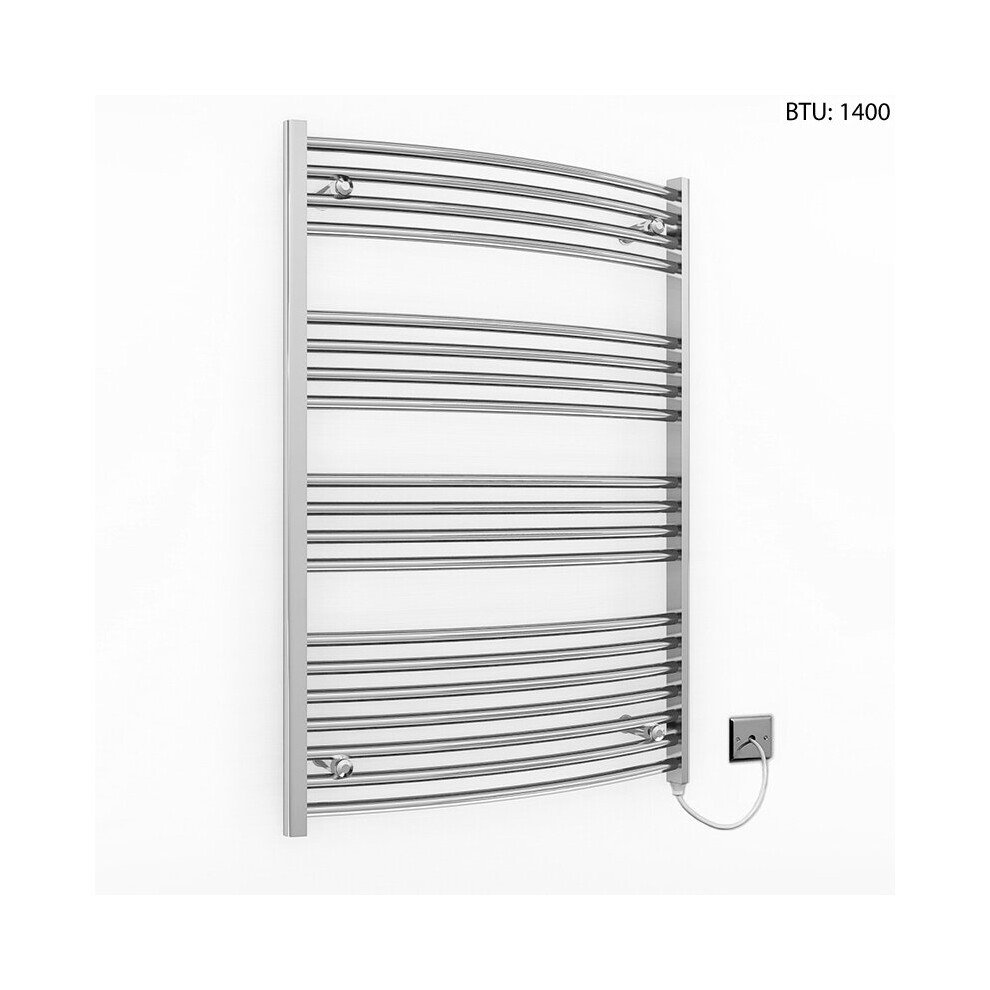 (700 X 1000Mm (Btu: 1400)) Curved Chrome Electric Towel Rail Radiator 7427268763769
