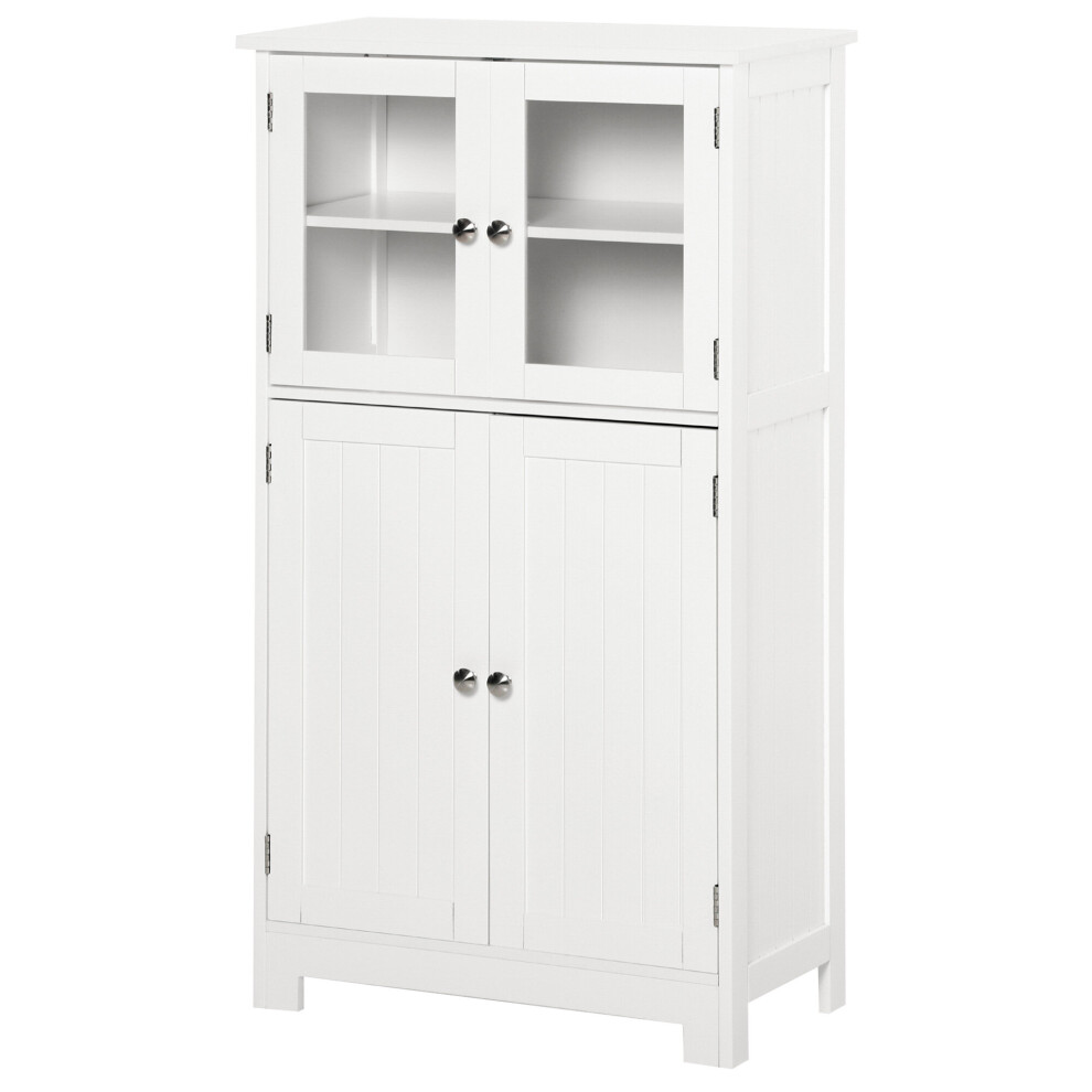 kleankin Bathroom Floor Storage Cabinet Standing Unit Kitchen Cupboard