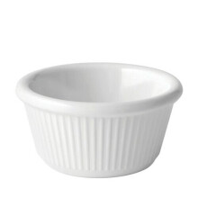 (2 oz Fluted Ramekin White ) Melamine Ramekin Plastic Sauce Pot Pots Serving Dish