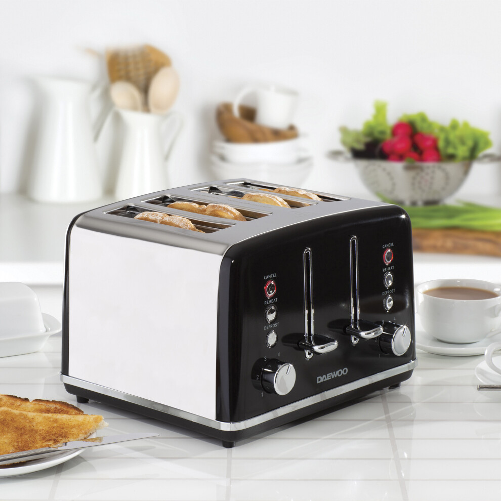 DAEWOO KENSINGTON 4 SLICE TOASTER BLACK