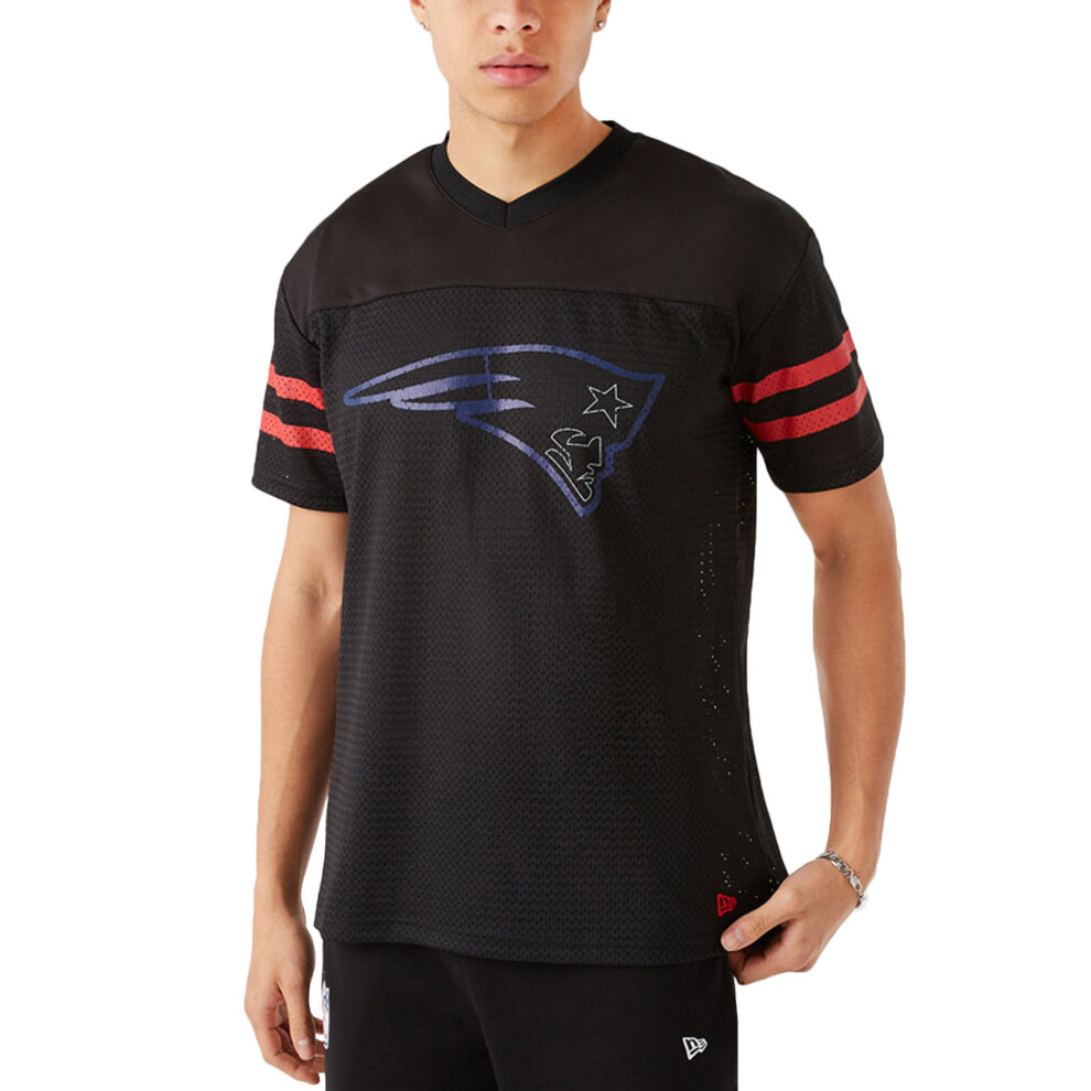 (XL, Black) New Era Mens New England Patriots Logo Outline NFL T-Shirt Top Tee - Black