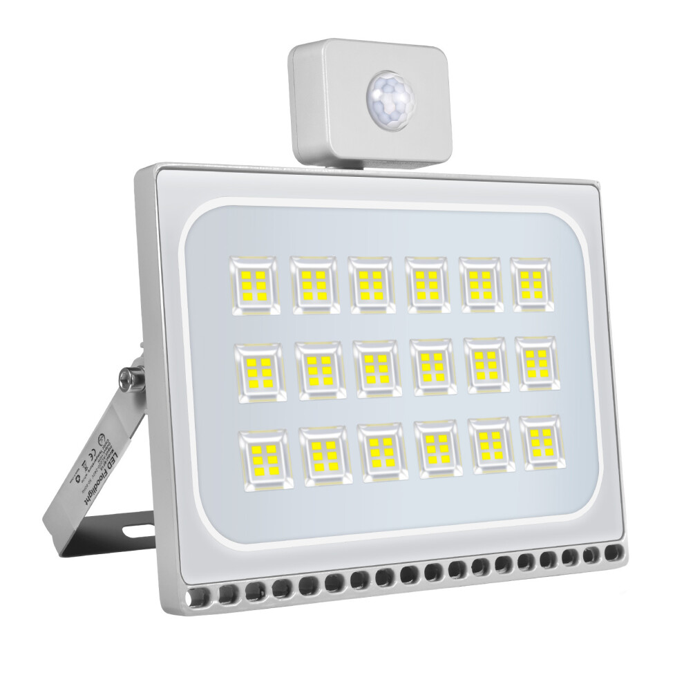 100W PIR Sensor LED Floodlight Waterproof IP65 Light 6000K Cool White