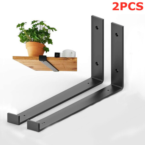 2x Rustic Shelf Brackets Scaffold Board Industrial Solid Steel Heavy Duty New 1