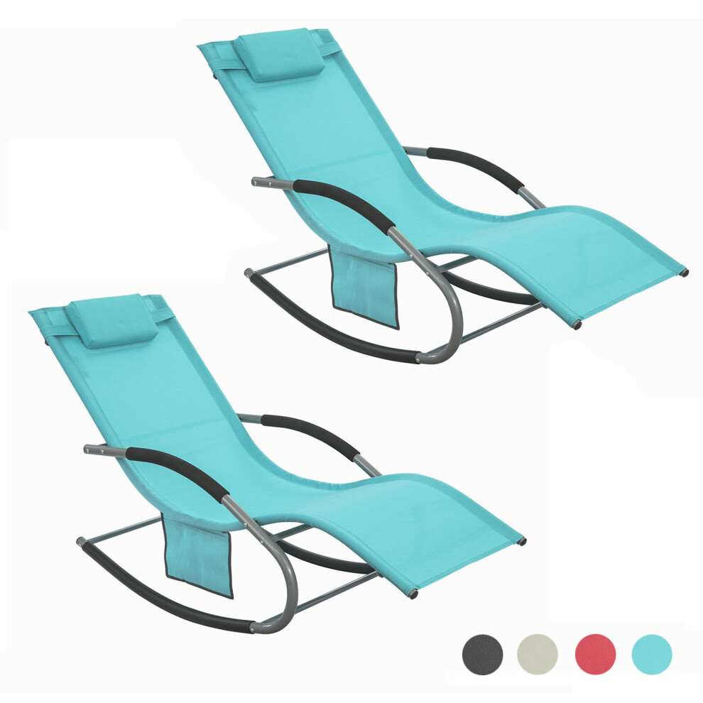 SoBuy Set of 2 Outdoor Garden Rocking Chair Relaxing Chair OGS28-HBx2