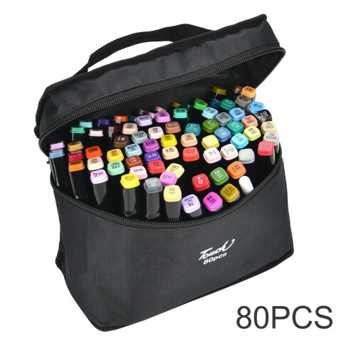 ( Black) Markers 80 Colours Graphic Drawing Painting Alcohol Art Dual Tip Sketch Pens UK