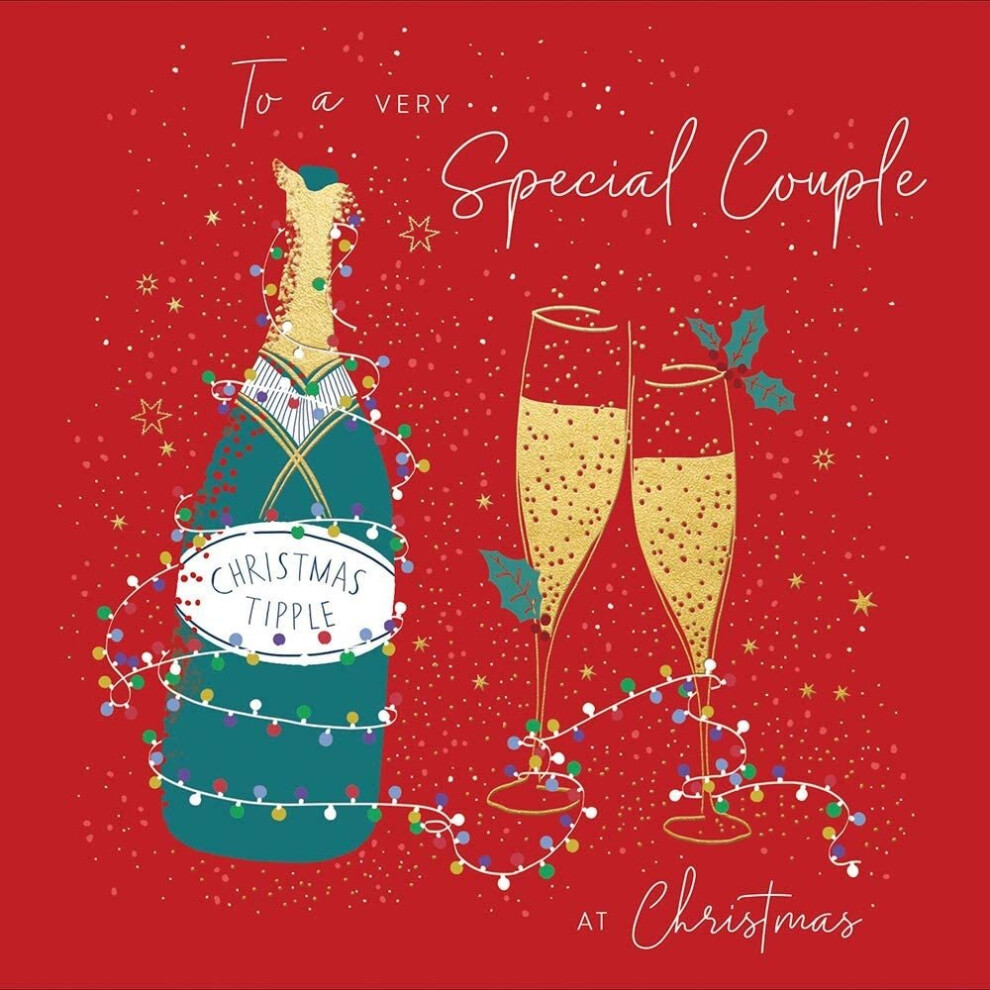 Special Couple Christmas Tipple Greetings Card - Peach and Prosecco Xmas Cards