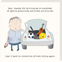 Funny Dad Driver Father's Day Card - Rosie Made A Thing Illustrated Design