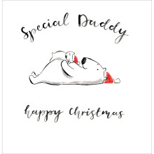 Special Daddy Polar Bear Happy Christmas Card – Cute Cartoon Greeting Card