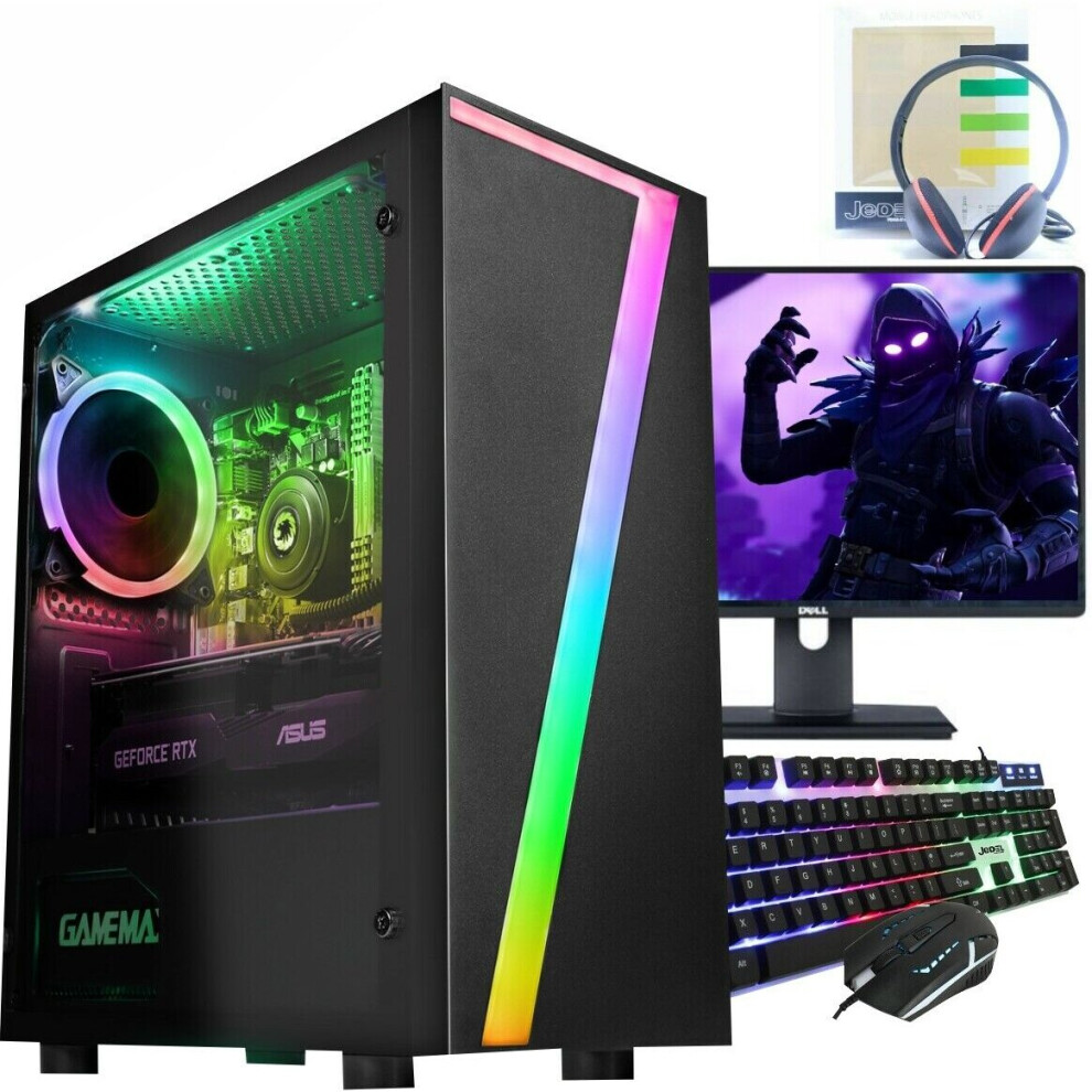 Fast Gaming PC Bundle Core i7 16GB 240GB SSD Windows 10 Nvidia GT 1030